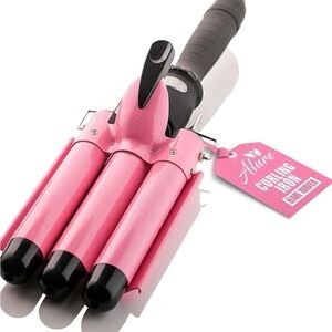 Pink Triple Barrel Curling Iron